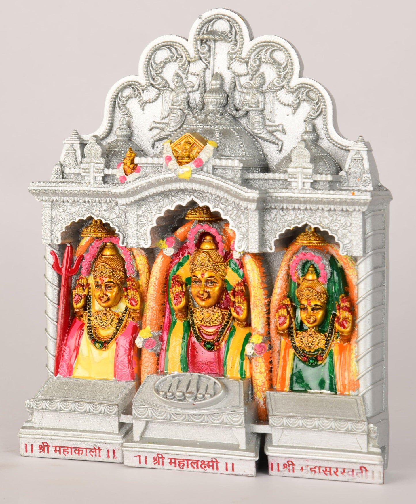 6-Inch Shree Mahalaxmi Murti - Multicolor Marble Dust Statue | Ideal for Home, Pooja, Temple, and Gift - Vishnupriya Art's