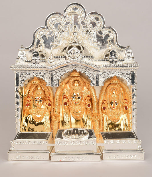 Handcrafted Shree Mahalaxmi Murti Status | 6 Inch , Pure Gold & Silver Idol | Ideal for Home, Pooja, Temple, and Gift - Vishnupriya Art's