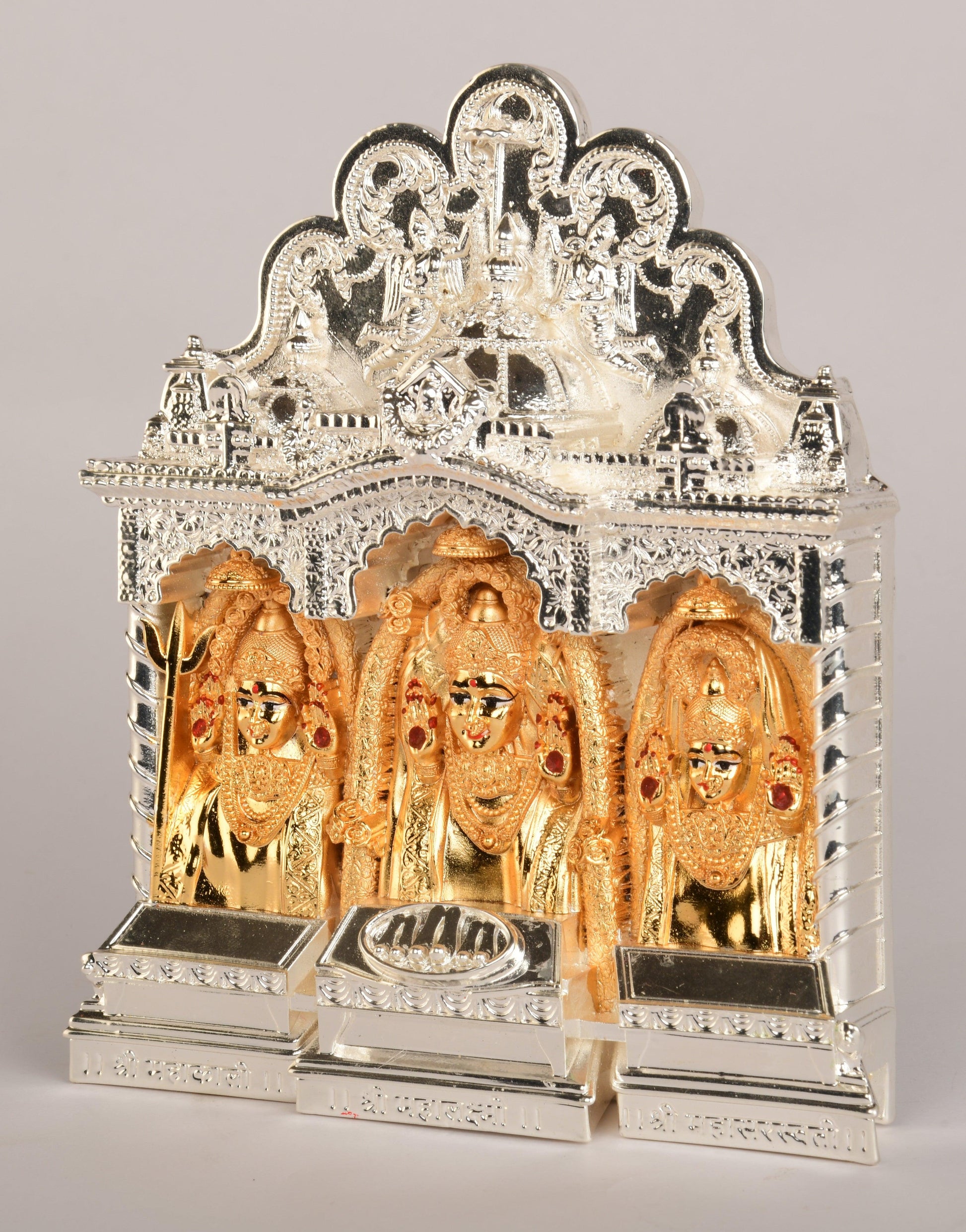 Handcrafted Shree Mahalaxmi Murti Status | 6 Inch , Pure Gold & Silver Idol | Ideal for Home, Pooja, Temple, and Gift - Vishnupriya Art's