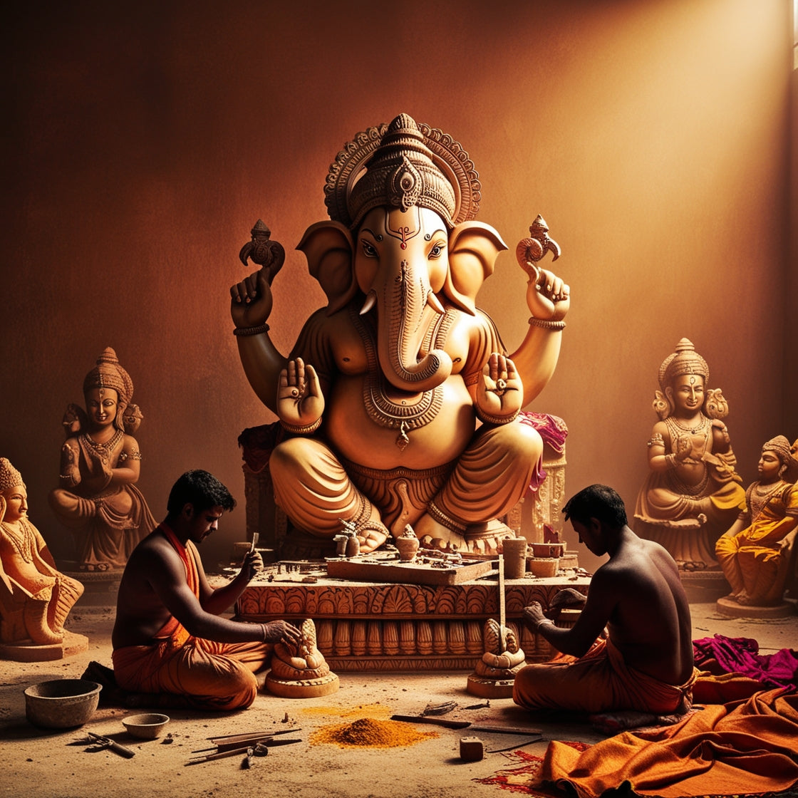 Indian God Ganapati Making Process